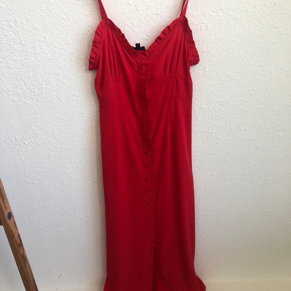 Top shop Red Ruffle Maxi - Picture 3 of 6